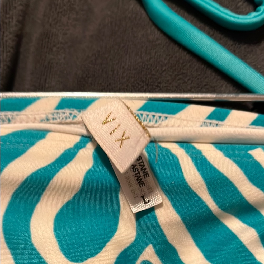 Vix Teal And White Zebra Print Bikini - image 3
